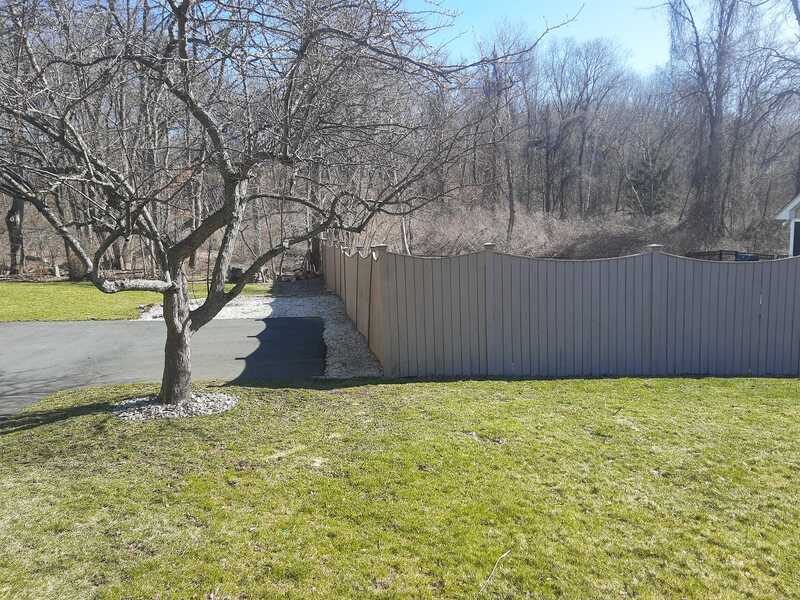 wooden fence repair and replaced with vinyl fence installation